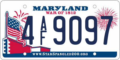 MD license plate 4AF9097