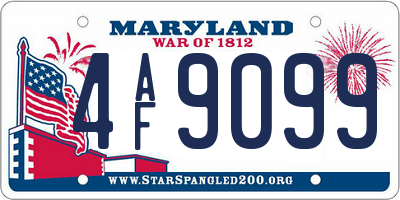 MD license plate 4AF9099