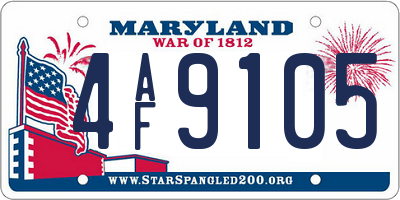 MD license plate 4AF9105