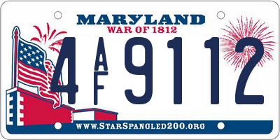 MD license plate 4AF9112