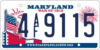 MD license plate 4AF9115