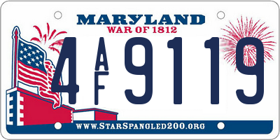 MD license plate 4AF9119