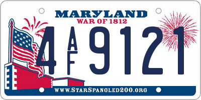 MD license plate 4AF9121