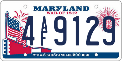 MD license plate 4AF9129