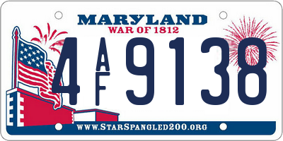 MD license plate 4AF9138