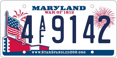 MD license plate 4AF9142
