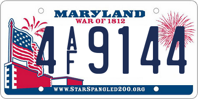 MD license plate 4AF9144