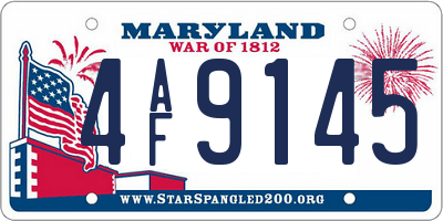 MD license plate 4AF9145
