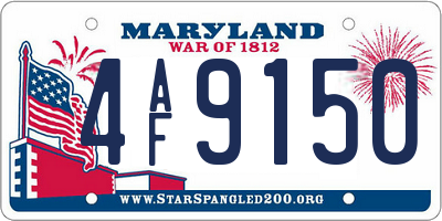 MD license plate 4AF9150