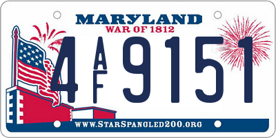 MD license plate 4AF9151