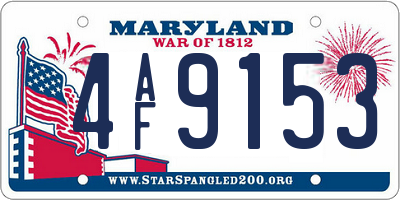 MD license plate 4AF9153