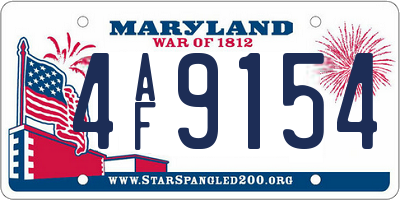 MD license plate 4AF9154