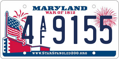 MD license plate 4AF9155