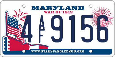 MD license plate 4AF9156