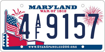 MD license plate 4AF9157