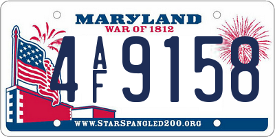 MD license plate 4AF9158