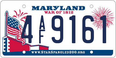 MD license plate 4AF9161
