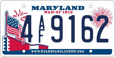 MD license plate 4AF9162
