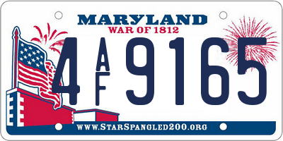 MD license plate 4AF9165