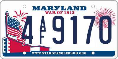 MD license plate 4AF9170