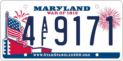 MD license plate 4AF9171