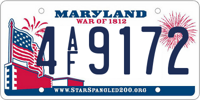 MD license plate 4AF9172