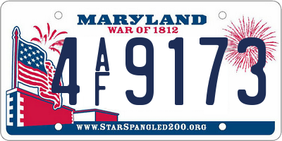 MD license plate 4AF9173
