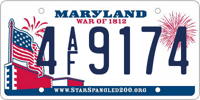 MD license plate 4AF9174