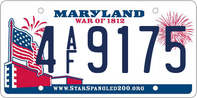 MD license plate 4AF9175