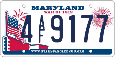 MD license plate 4AF9177