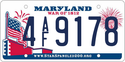 MD license plate 4AF9178
