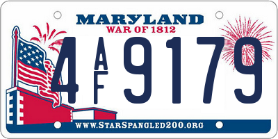 MD license plate 4AF9179