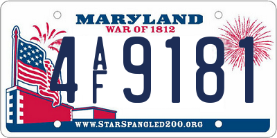 MD license plate 4AF9181