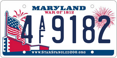 MD license plate 4AF9182