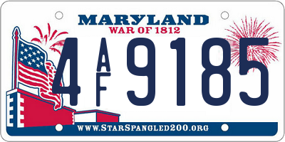MD license plate 4AF9185