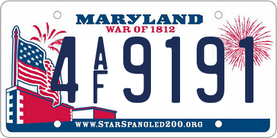 MD license plate 4AF9191