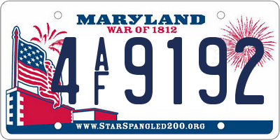 MD license plate 4AF9192