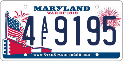 MD license plate 4AF9195
