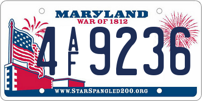 MD license plate 4AF9236