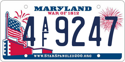 MD license plate 4AF9247