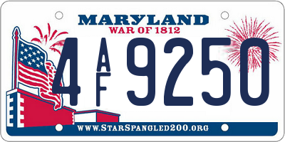MD license plate 4AF9250