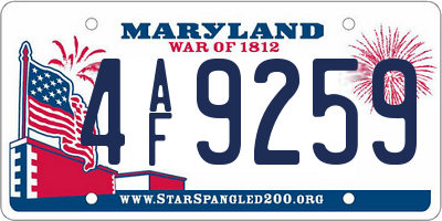 MD license plate 4AF9259