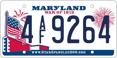 MD license plate 4AF9264