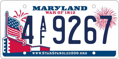 MD license plate 4AF9267