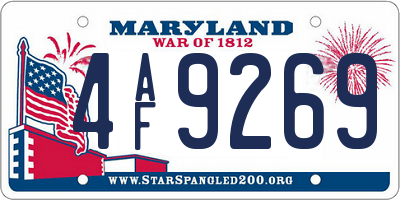 MD license plate 4AF9269