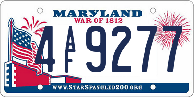 MD license plate 4AF9277