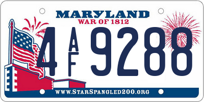 MD license plate 4AF9288