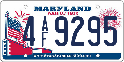 MD license plate 4AF9295