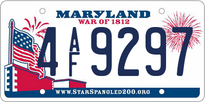 MD license plate 4AF9297
