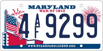 MD license plate 4AF9299